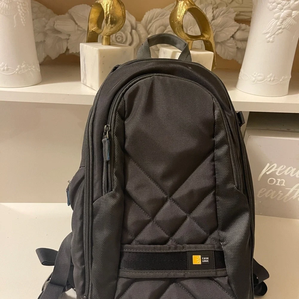 Case Logic Backpack for DSLR Camera and iPad, Gray, Open Box